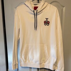 HUGO Cream Hoodie with Cherry Embroidery